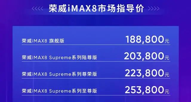 荣威iMAX8上市，售18.88-25.38万元，魔吧配置豪华感十足(图2)
